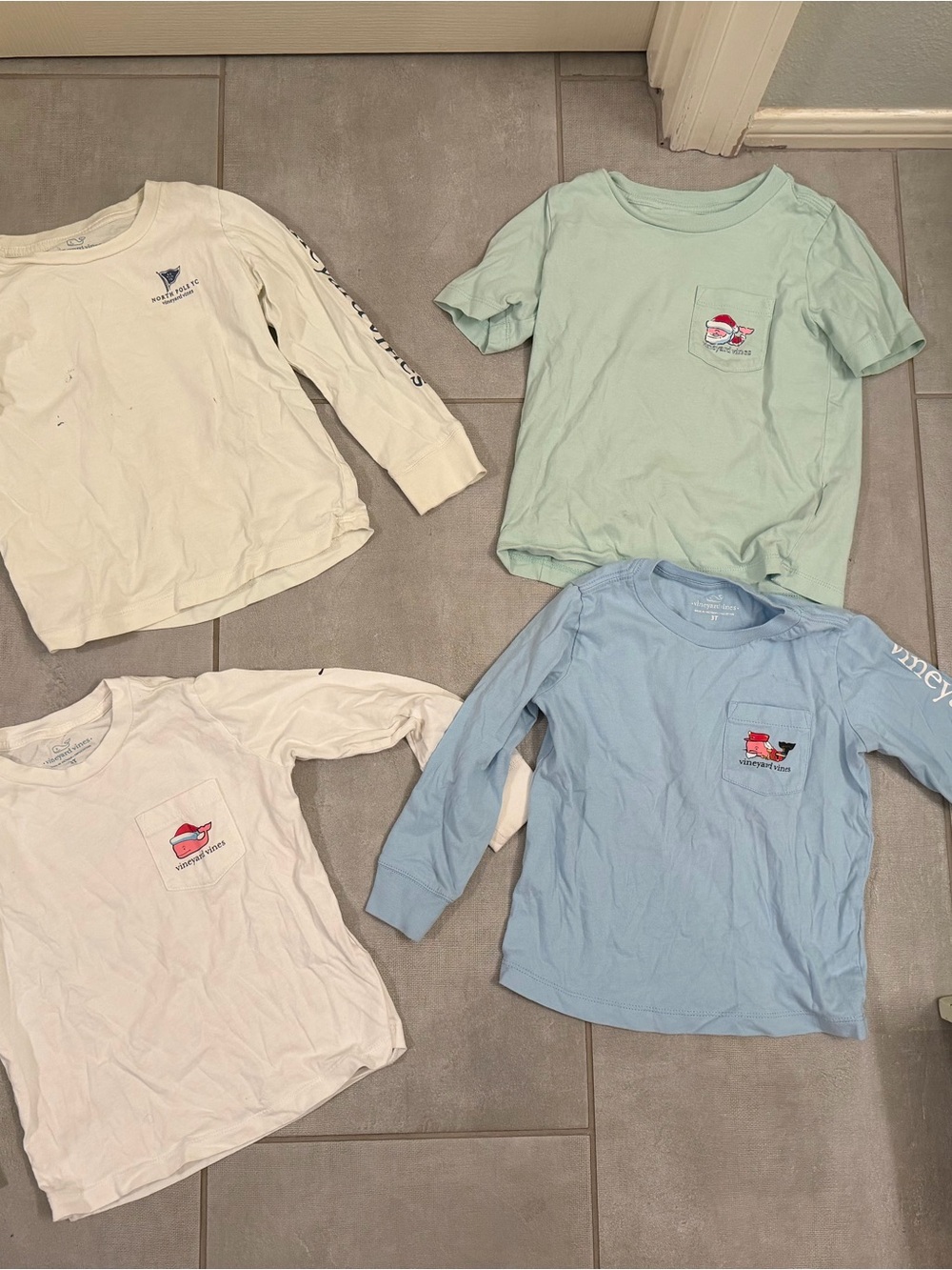 Vineyard Vines Christmas Shirt Play Condition Lot of 4 3T & 4T